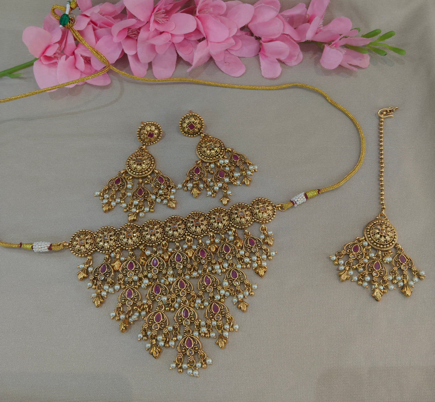 Gold Polki Necklace Jewellery Sonia Set