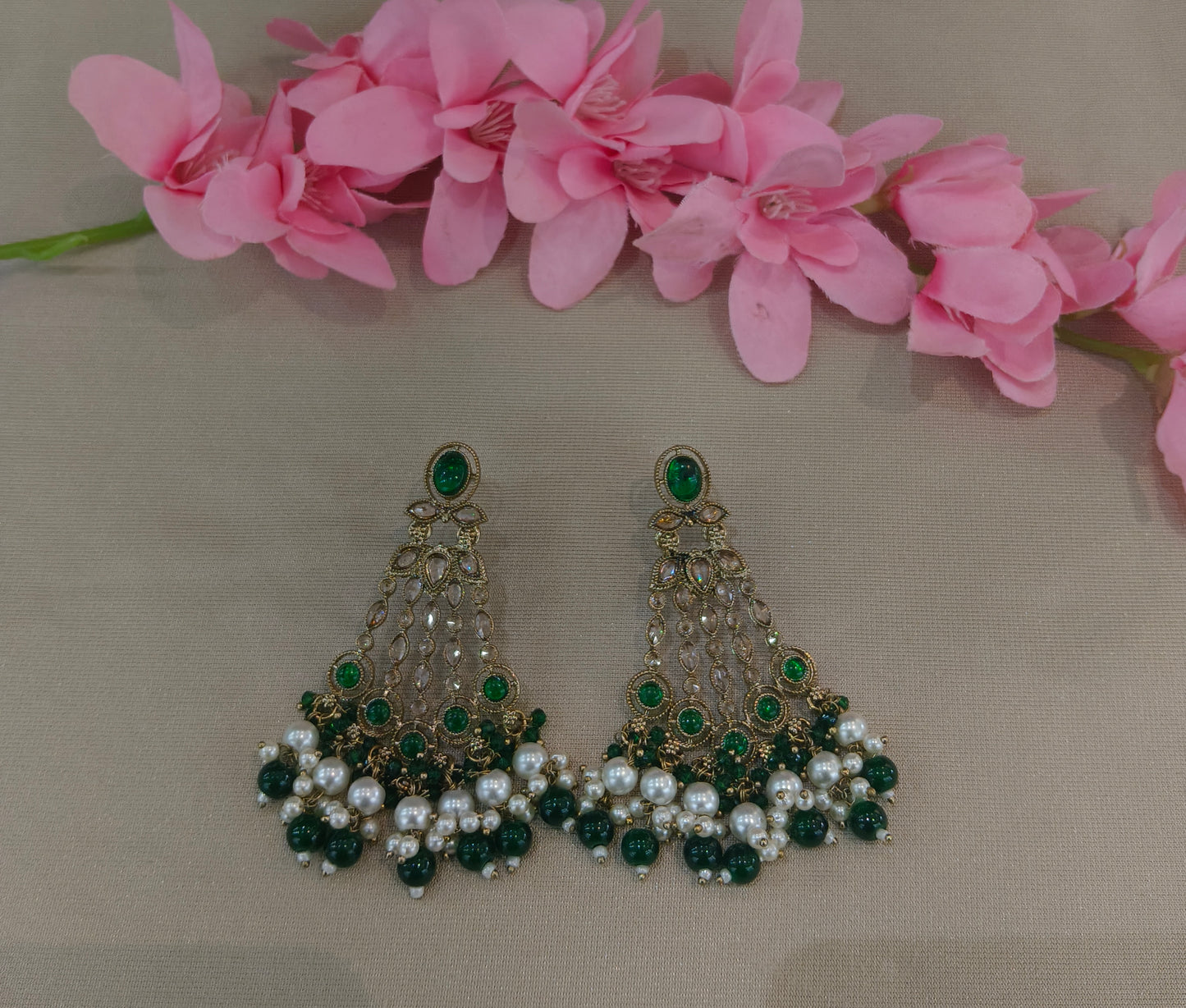 Antique Gold Bollywood Teji  Earrings