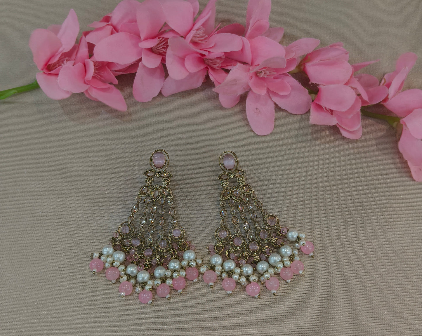 Antique Gold Bollywood Teji  Earrings