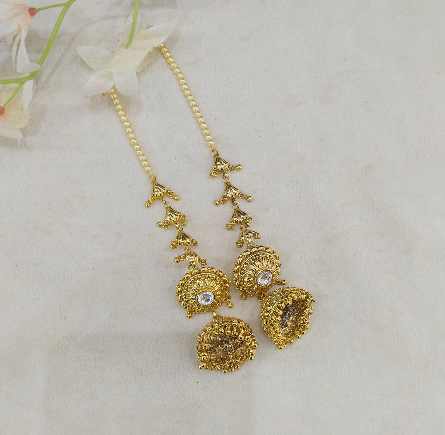 Gold Polki Punjabi Style Dilveer Earrings
