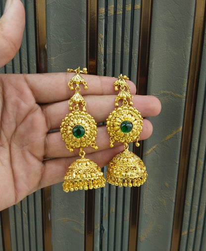 Gold Polki Punjabi Style Dilveer Earrings