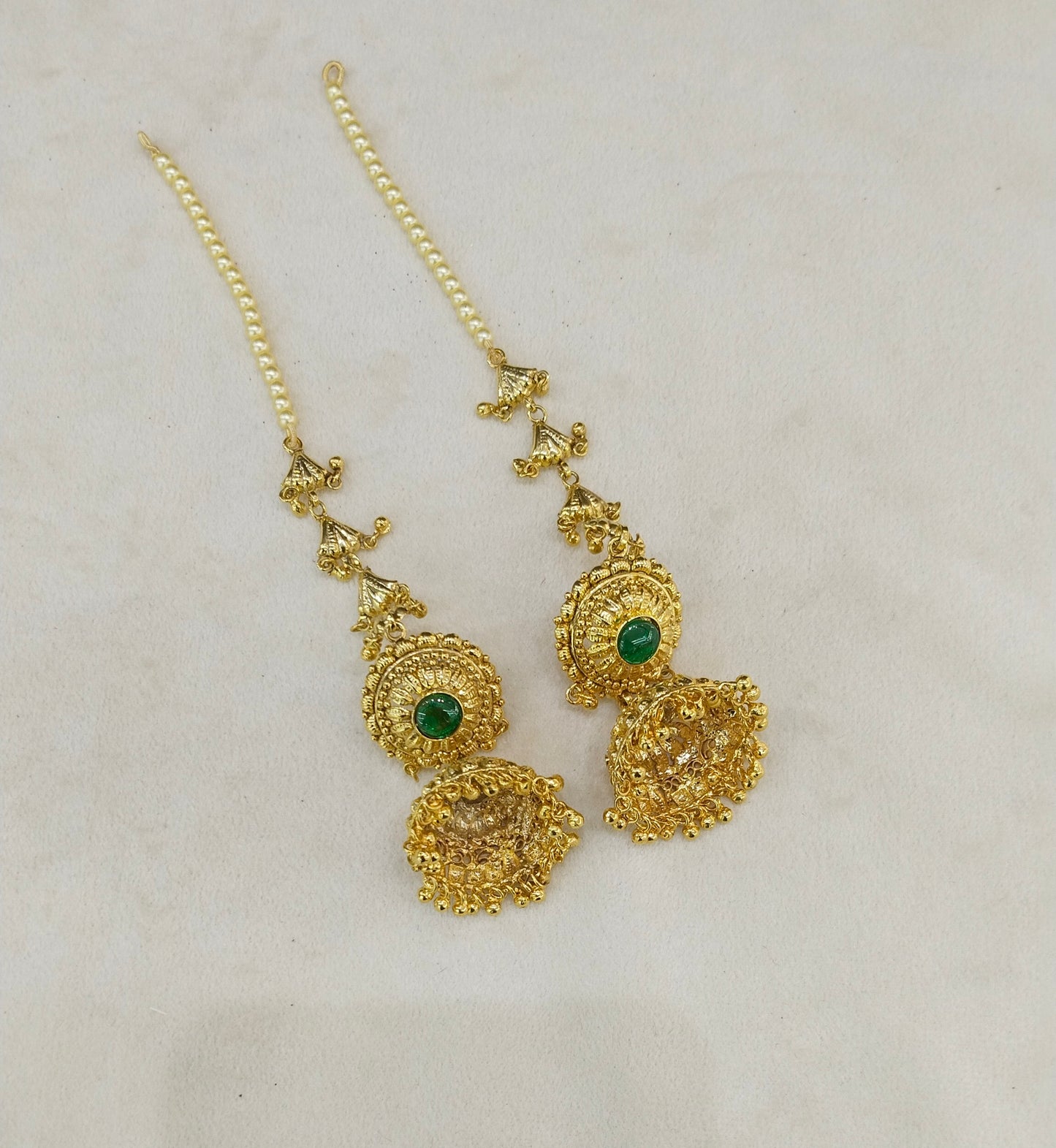 Gold Polki Punjabi Style Dilveer Earrings