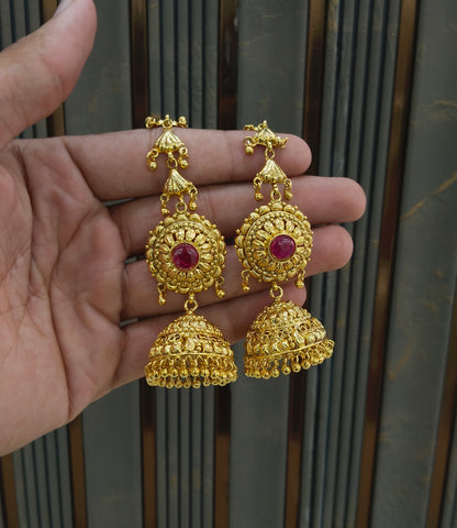 Gold Polki Punjabi Style Dilveer Earrings