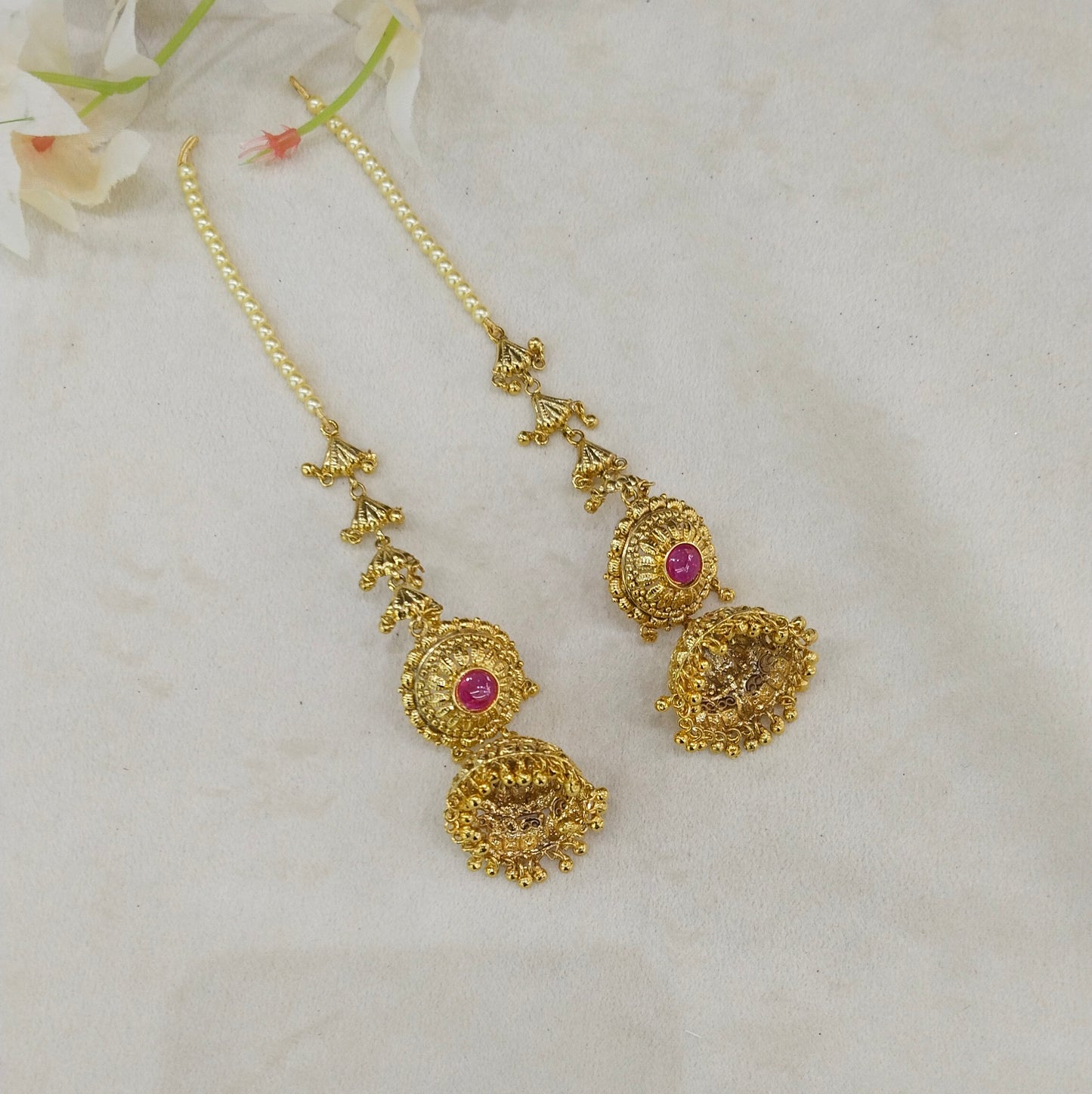 Gold Polki Punjabi Style Dilveer Earrings