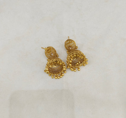 Gold Polki Jhumi Bollywood Dilnoor Earrings