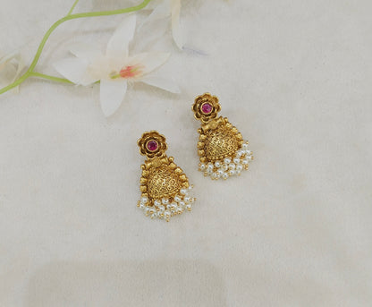 Gold Bollywood Navneet Earrings