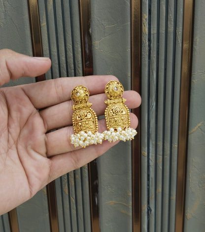Gold Bollywood Navneet Earrings