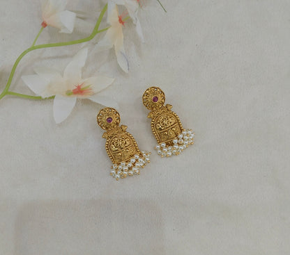 Gold Bollywood Navneet Earrings