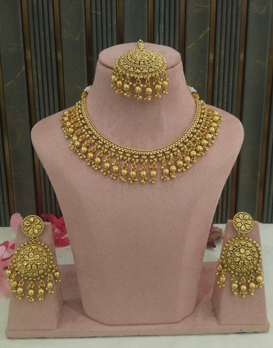 Gold Polki Punjabi Nacklace Birpal set