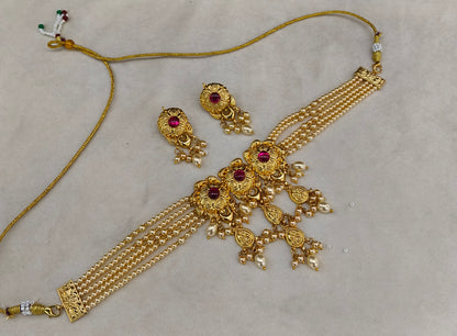 Ruby Gold Jadau Punjabi Style Choker Jewellery Smith Set