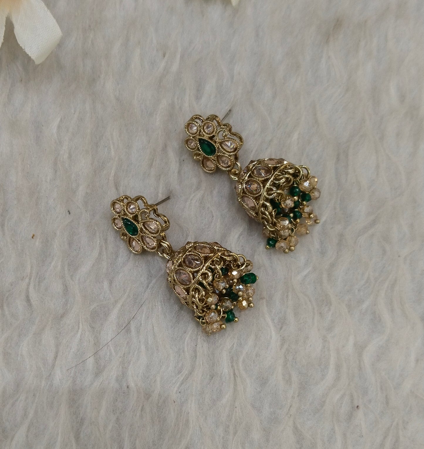 Antique Kundan Jhumki Bollywood Ramdeep Earrings