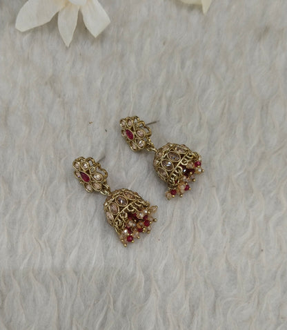 Antique Kundan Jhumki Bollywood Ramdeep Earrings
