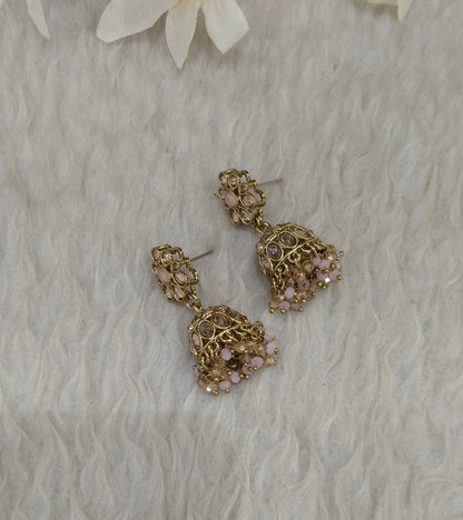 Antique Kundan Jhumki Bollywood Ramdeep Earrings