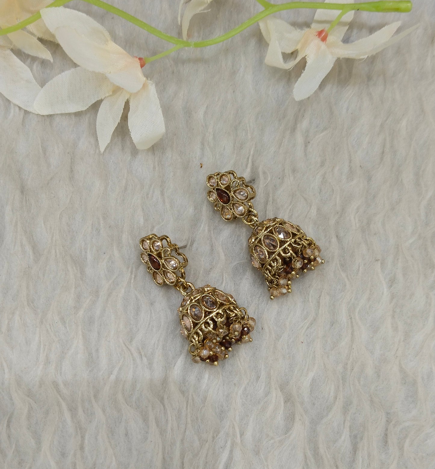 Antique Kundan Jhumki Bollywood Ramdeep Earrings