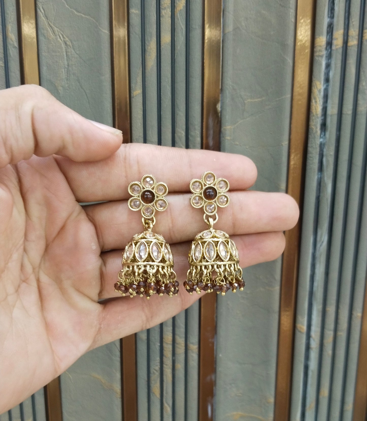 Antique Jhumki Bollywood Sukh Earrings