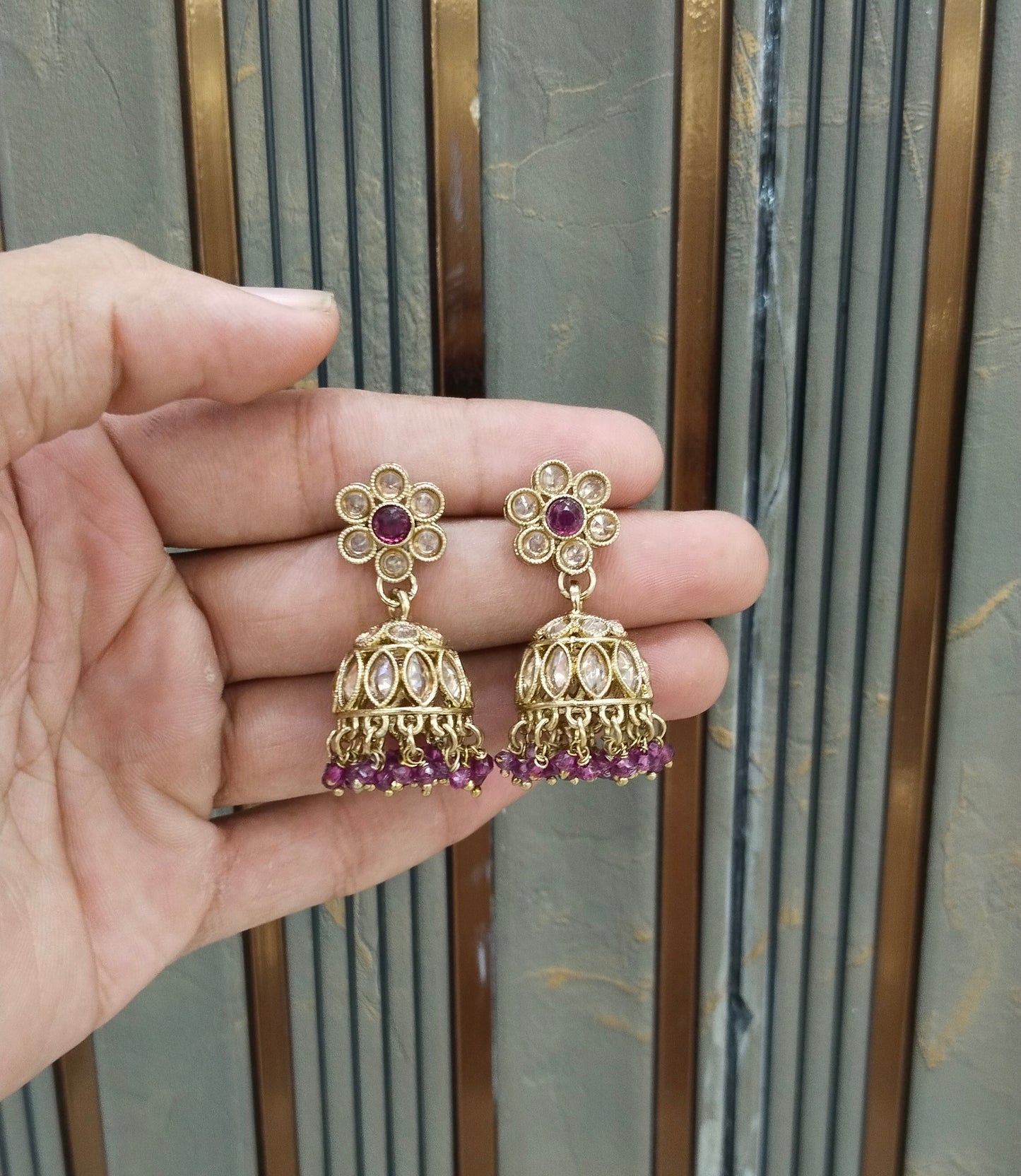 Antique Jhumki Bollywood Sukh Earrings