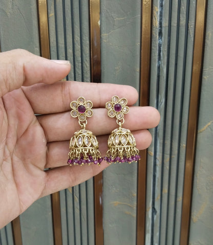 Antique Jhumki Bollywood Sukh Earrings