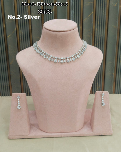 Silver CZ Stone Necklace Jewellery Sheet Sets