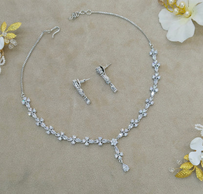 Silver CZ Stone Necklace Jewellery Sheet Sets
