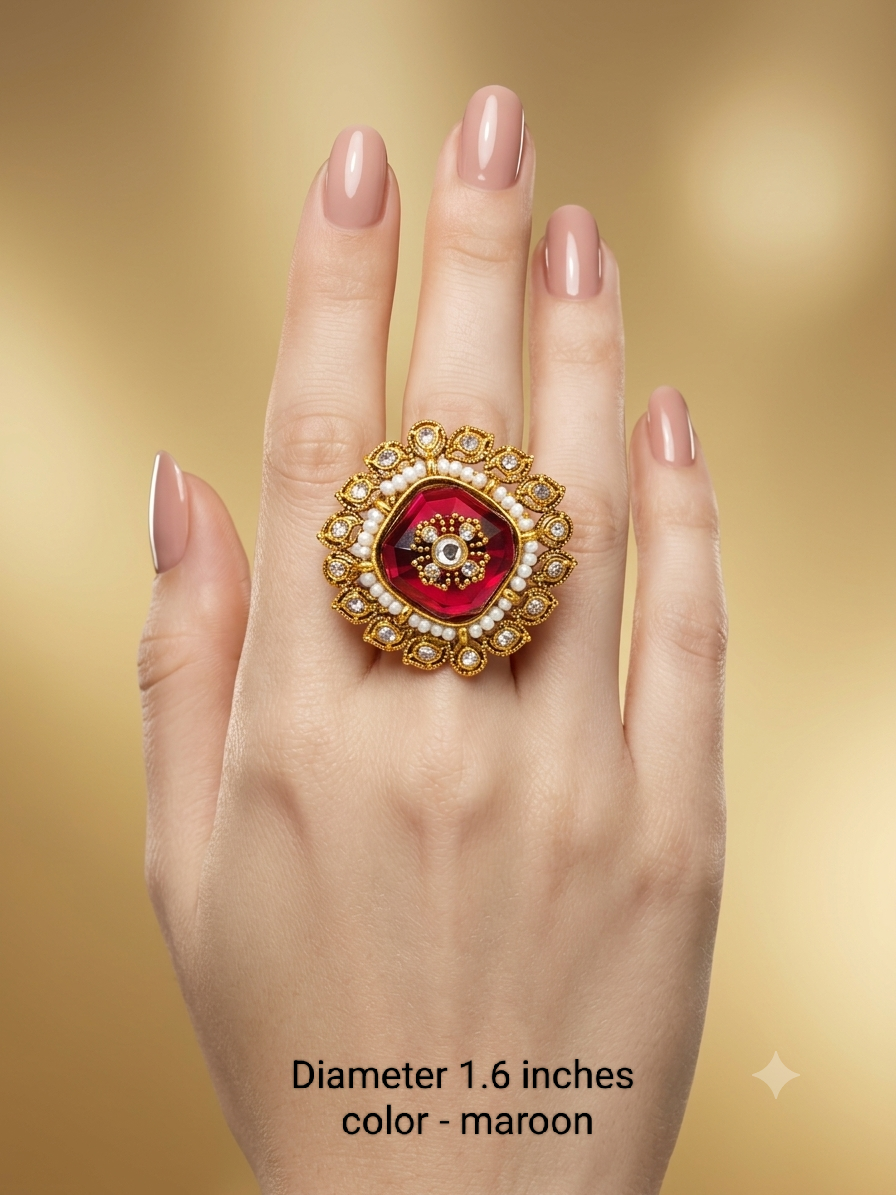 Kundan Adjustable Finger Rings