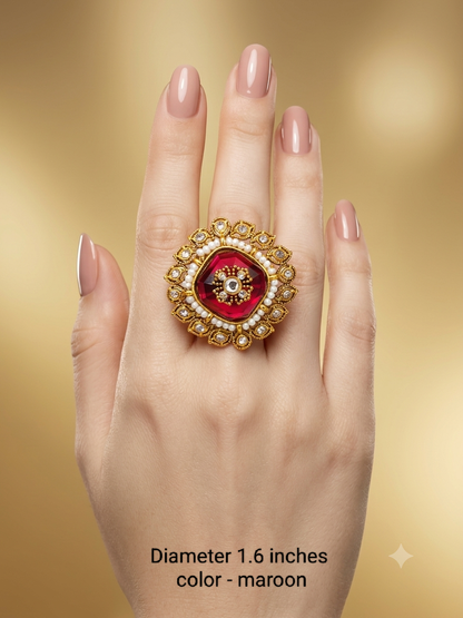 Kundan Adjustable Finger Rings