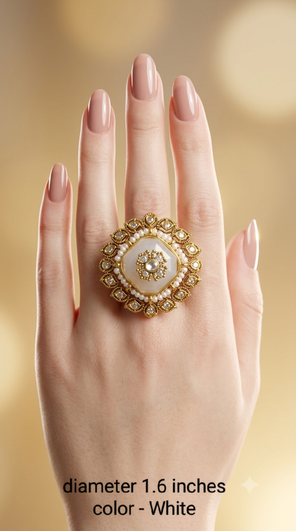 Kundan Adjustable Finger Rings