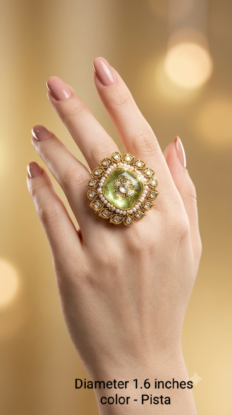 Kundan Adjustable Finger Rings