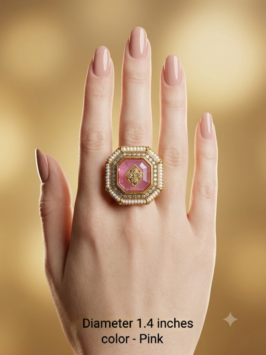 Kundan Adjustable Finger Rings