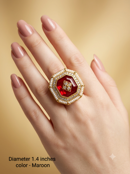 Kundan Adjustable Finger Rings