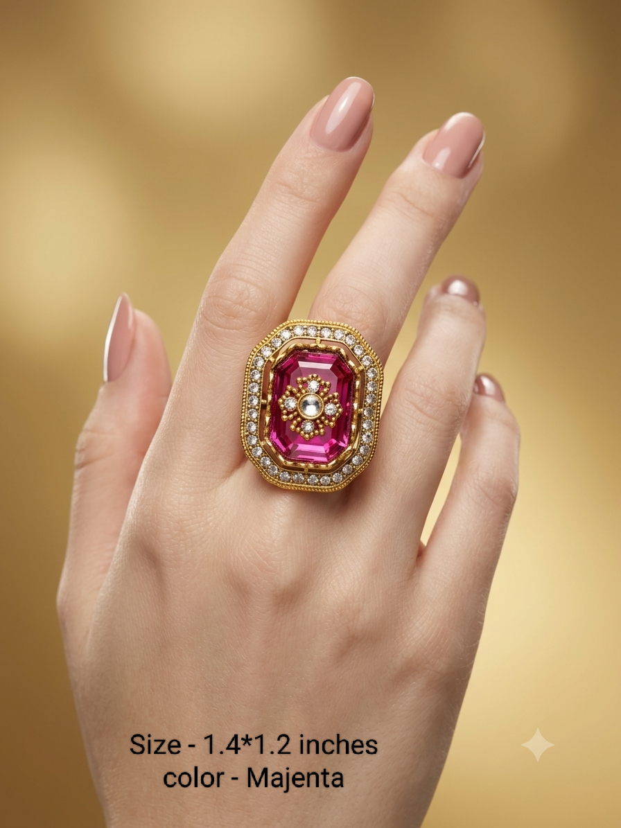 Kundan Adjustable Finger Rings