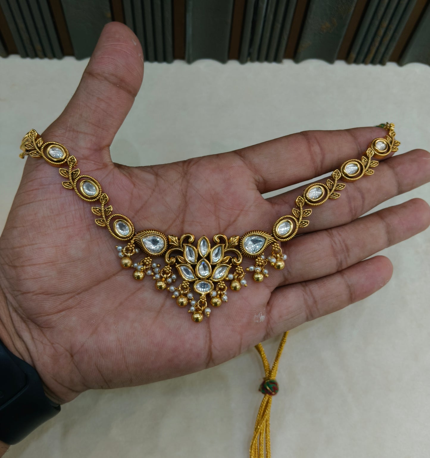 Gold Polki Kundan Necklace Jewellery Joda Set