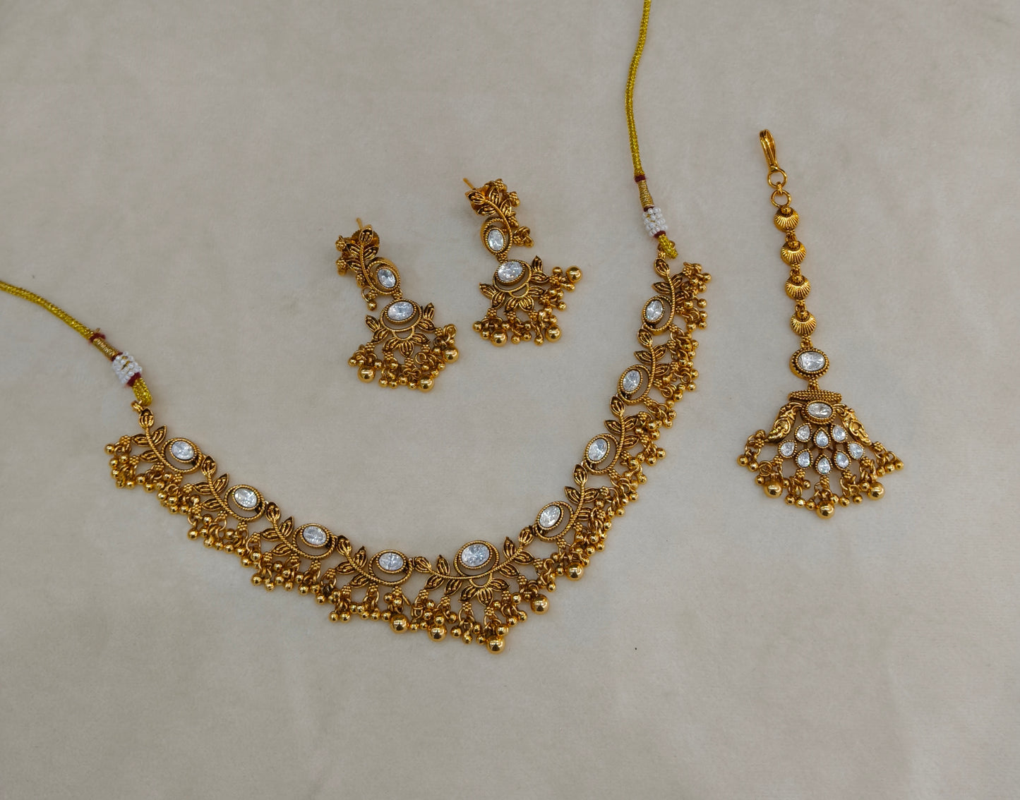 Gold Polki Kundan Necklace Jewellery Joda Set