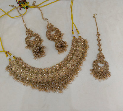 Antique Crystal Necklace Jewellery Shallu Set