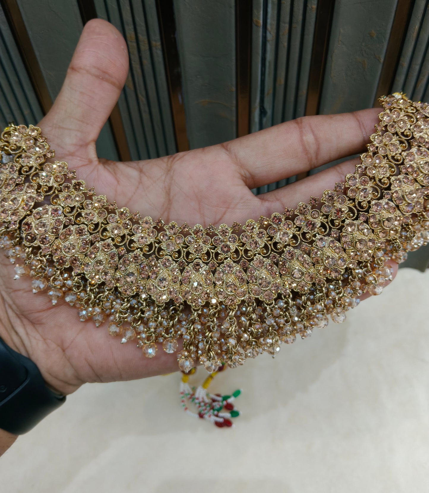 Antique Crystal Necklace Jewellery Shallu Set