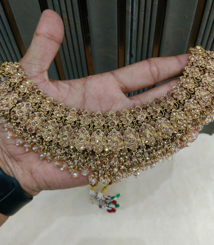 Antique Crystal Necklace Jewellery Shallu Set