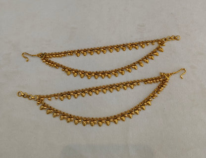 Gold Polki Sahare Earchains