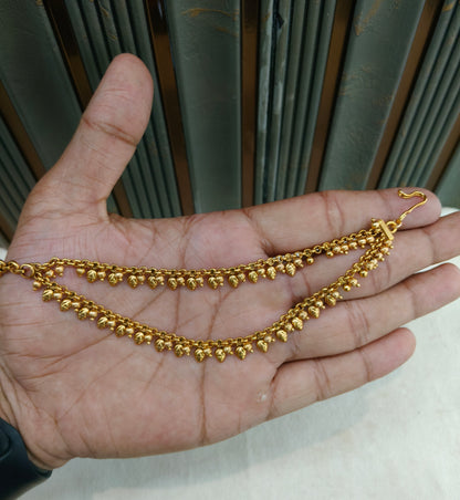 Gold Polki Sahare Earchains