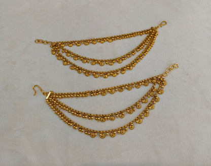 Gold Polki Sahare Earchains