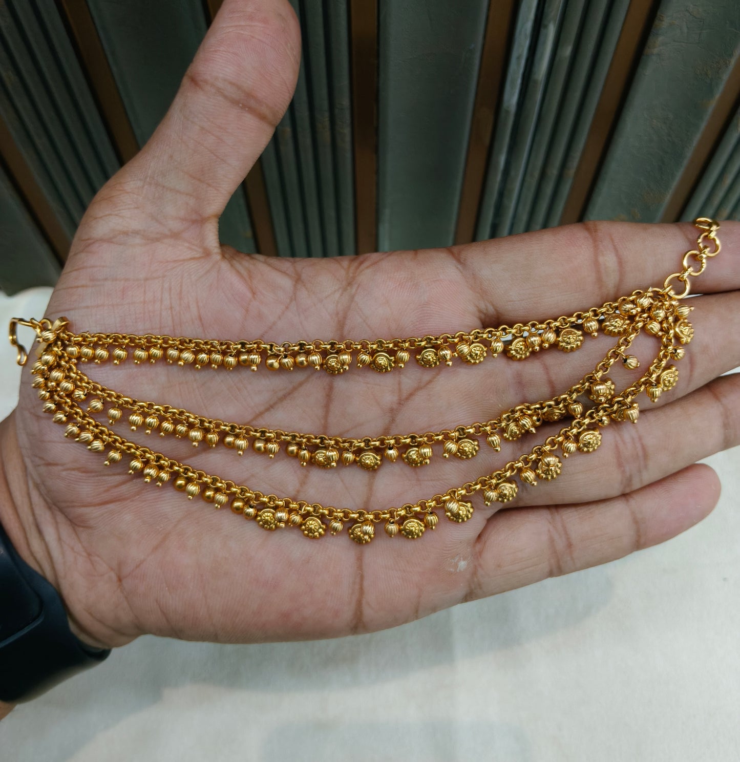 Gold Polki Sahare Earchains
