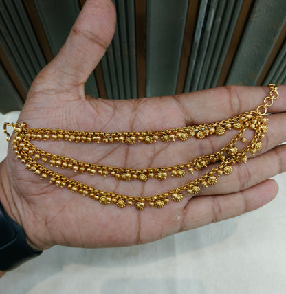 Gold Polki Sahare Earchains