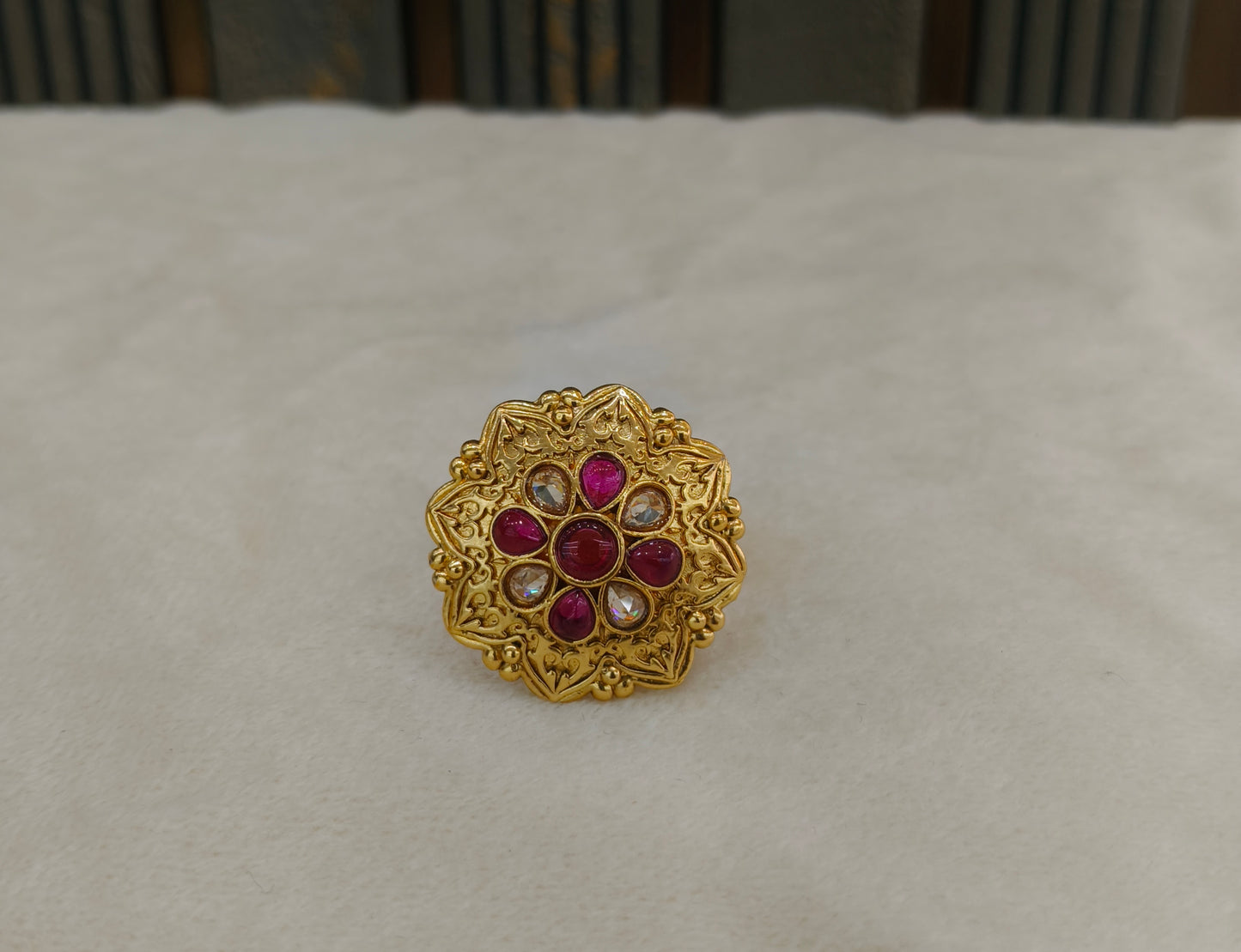 Gold Ruby Cocktail Finger Chober Rings (Copy)