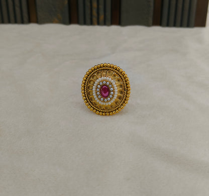 Gold Ruby Cocktail Finger Chober Rings