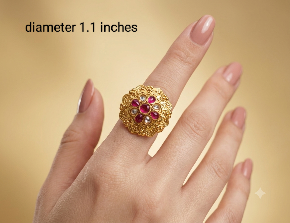 Gold Ruby Cocktail Finger Chober Rings (Copy)