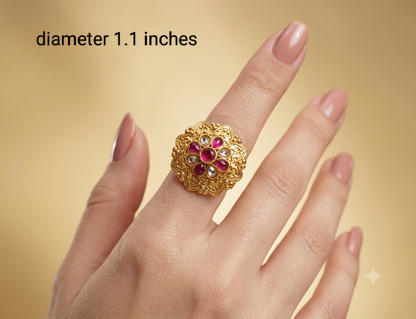 Gold Ruby Cocktail Finger Chober Rings (Copy)