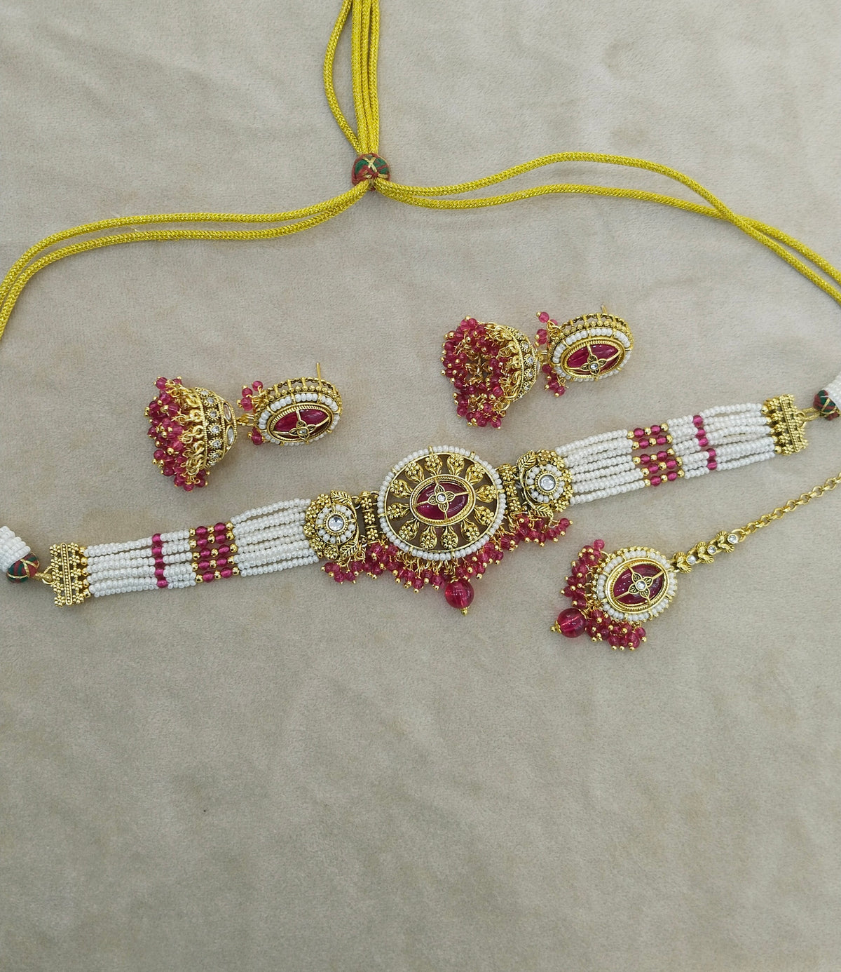Majenta Kundan Choker Jewellery Reema Set