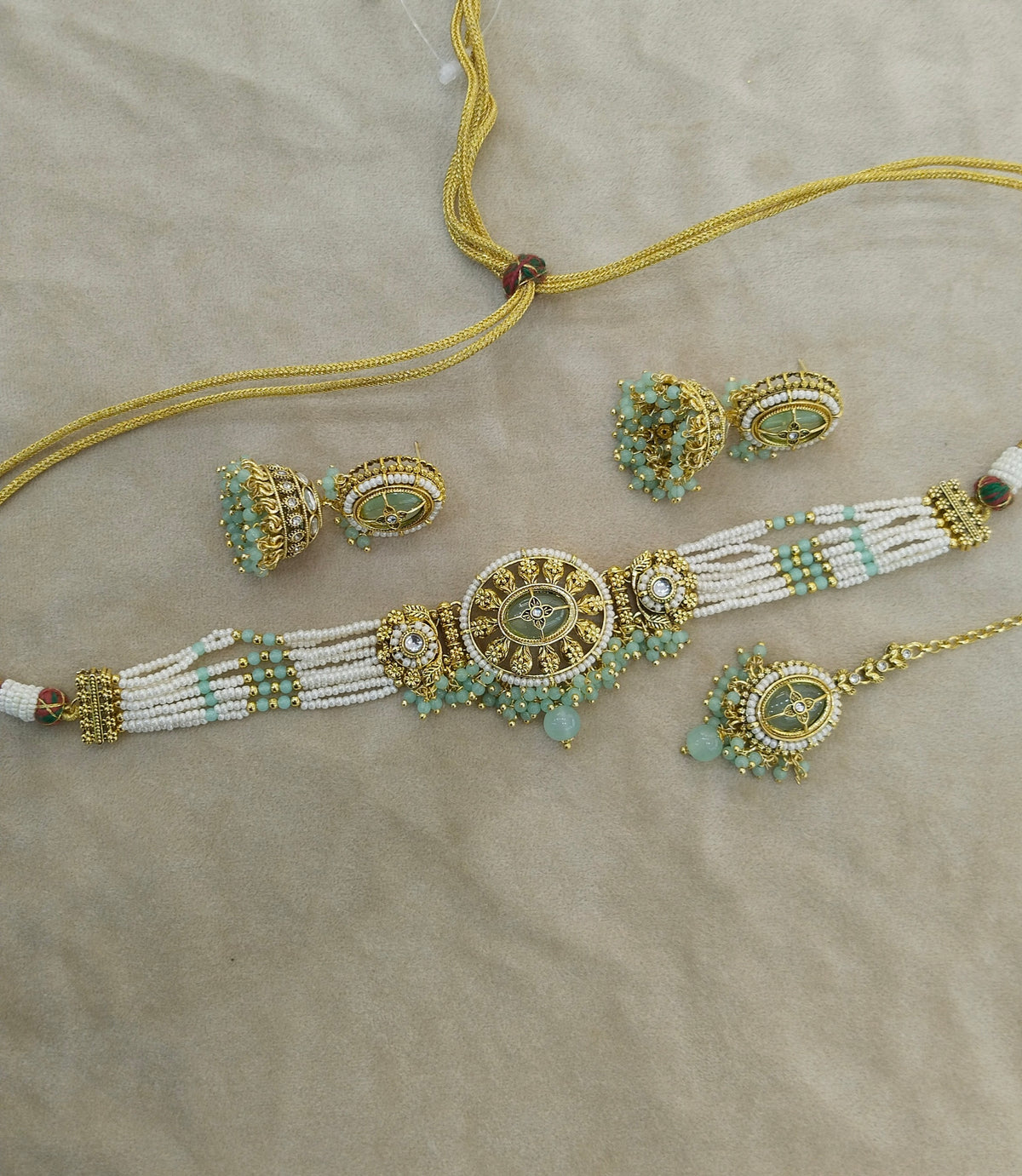 Mint Kundan Choker Jewellery Reema Set