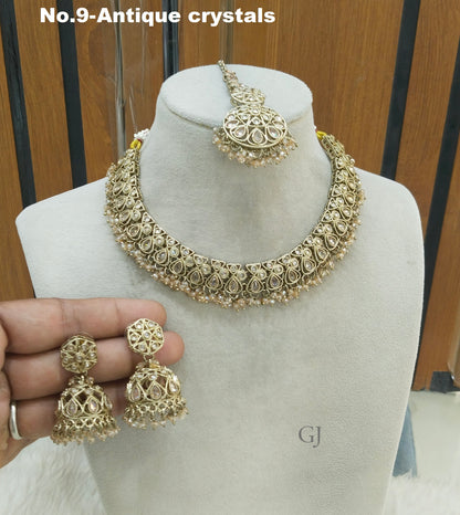 Antique Gold Indian jewelry ekta sets