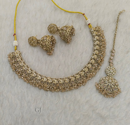 Antique Gold Indian jewelry ekta sets