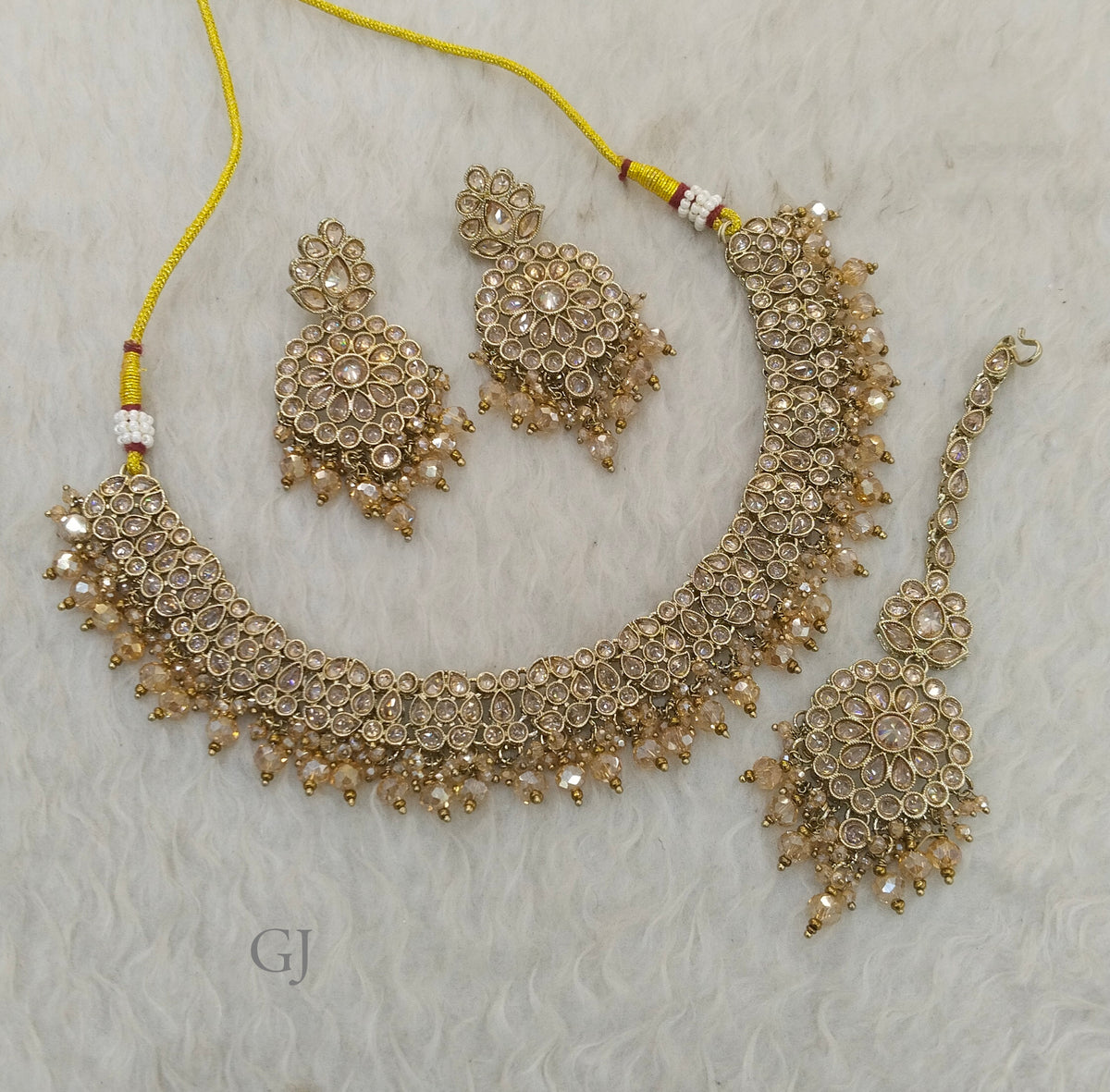 Antique Gold Indian jewelry ekta sets