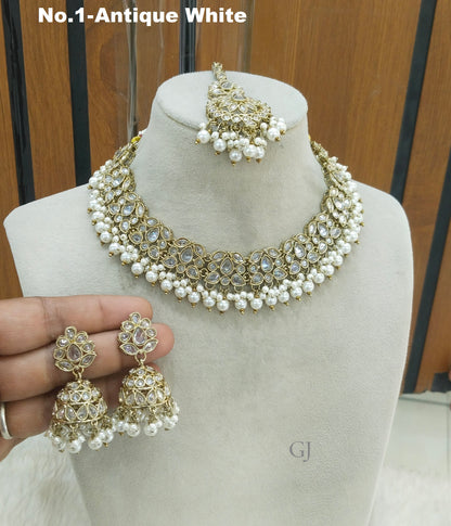 Antique White Necklace Fern sets